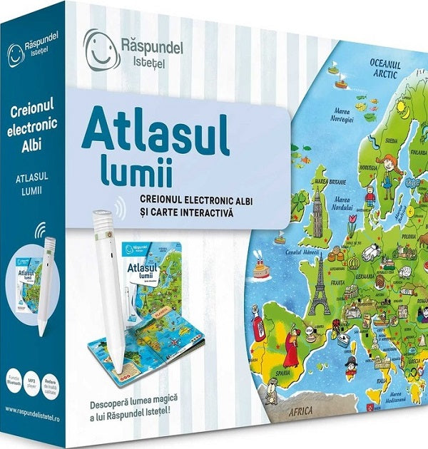 ATLASUL LUMII SET CREIONUL ELECTRONIC ALBI SI CARTE INTERACTIVA